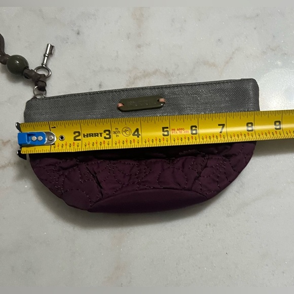 FOSSIL KEY-PER NYLON QUILTED MESSENGER BAG PURPLE WITH MATCHING POUCH - Picture 14 of 15